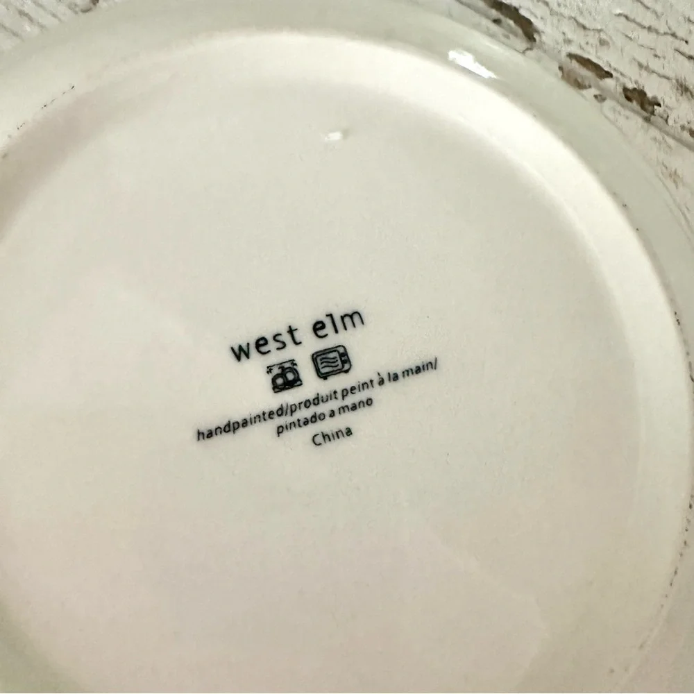 3/$22🩶 West Elm Bunny Rabbit Red Plate 6.25” Handpainted Polka Dot Animal Salad